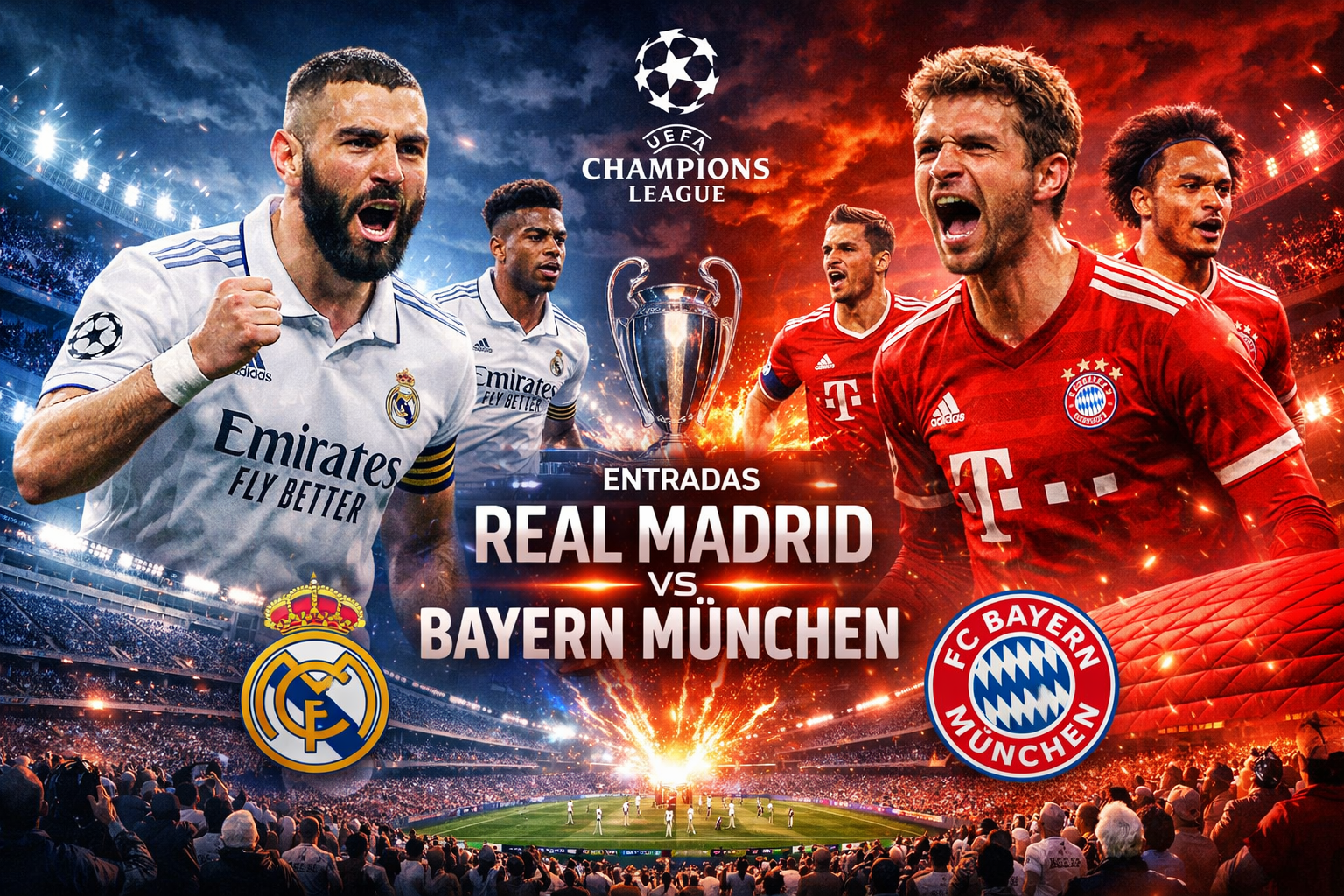Cómo y Dónde Conseguir Entradas para el Real Madrid vs Bayern München