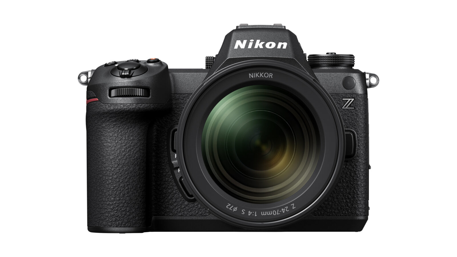 Front view of a Nikon Z6III with a NIKKOR Z lens; image by Nikon.