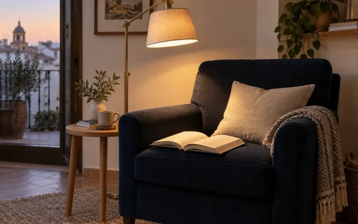 Reading light at home: brightness, colour and position