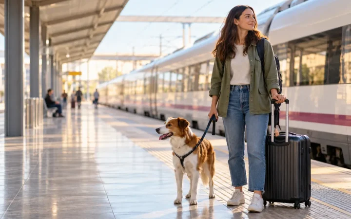 Viajar con perro en tren por España: reglas y checklist